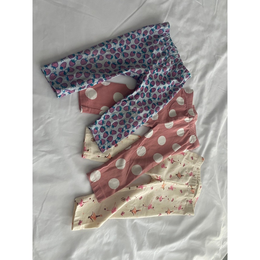 Old Navy Baby Girl 3 Pack Leggings Bundle 12-18 M Pink White Polka Dot Berry